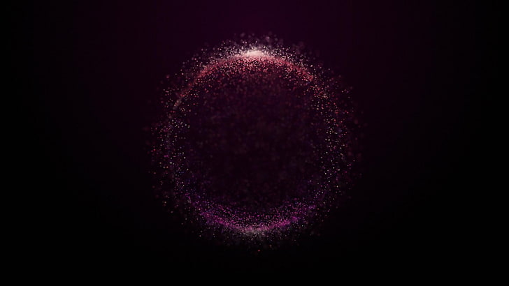 oeuvre de boule noire et violette, bulles, minimalisme, Fond d'écran HD