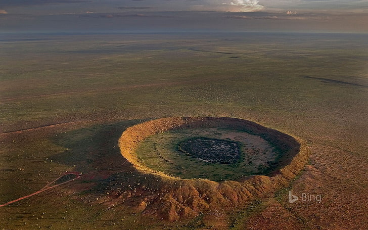 Western Australia Meteorite impact crater near Hal.., HD wallpaper