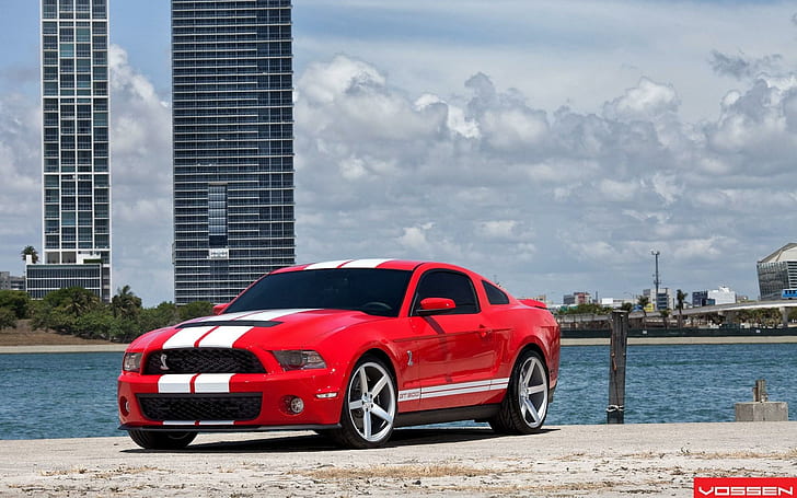 Red Car Shelby Ford GT500, Shelby, Ford, GT500, HD tapet