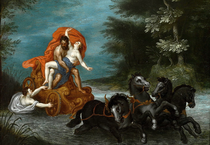 cuadro, mitología, Jan Brueghel el viejo, El rapto de Proserpina, Fondo de pantalla HD