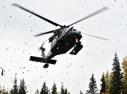 212-ва спасителна ескадрила, черен хеликоптер blackhawk, армия, Аляска, хеликоптер, въздушно-десантни, военновъздушни сили, 509-та, въздушна охрана, пекарна компания, hh60g, пехота, jointbaseelmendorfrichardson, съвместно обучение, мулаж, парашут, павета, обучение, 212-ва спасителна пехотна пехота, HD тапет HD wallpaper