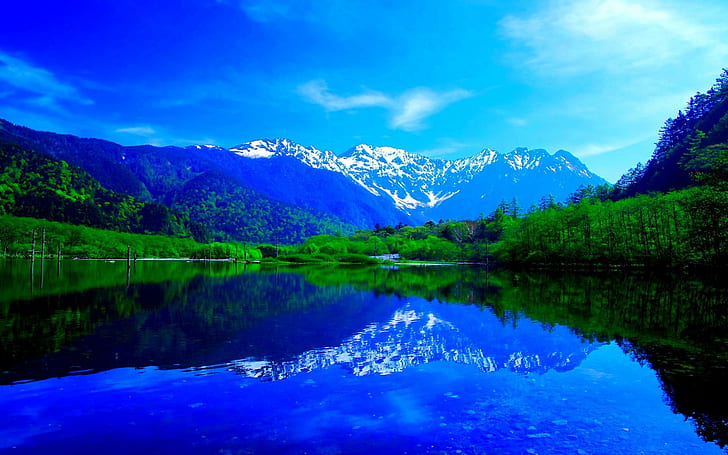 Lugn sjö, reflektion, berg, sjö, lugn, natur och landskap, HD tapet