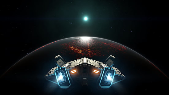 nave spaziale grigia, Elite: pericoloso, ASP Explorer, Sfondo HD HD wallpaper