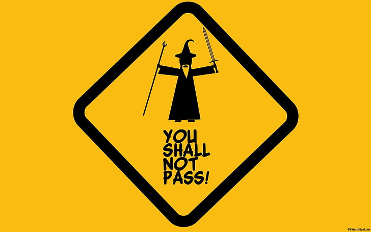 Autocollant Yoy Shall Not Pass, Gandalf, Le Seigneur des Anneaux, citation, Fond d'écran HD