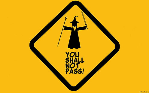 Adesivo Yoy Shall Not Pass, Gandalf, Il Signore degli Anelli, citazione, Sfondo HD HD wallpaper