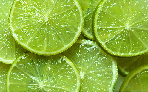 Green Lime Wedges Fruit Free Desktop, фрукты, рабочий стол, фрукты, зелень, лайм, дольки, HD обои HD wallpaper