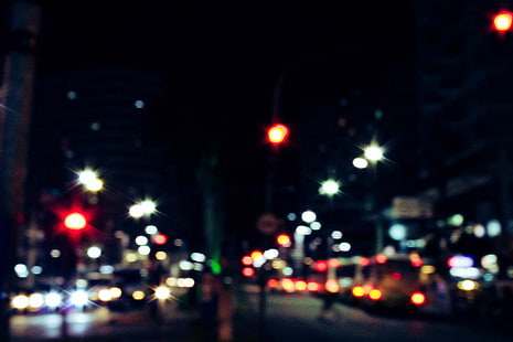 kabur, lampu mobil, mobil, perayaan, kota, gelap, tidak fokus, pusat kota, malam, jalan raya, diterangi, cahaya, garis-garis cahaya, eksposur panjang, gerak, malam, langit malam, jalan, jalan, lalu lintas, transportasi, Wallpaper HD HD wallpaper