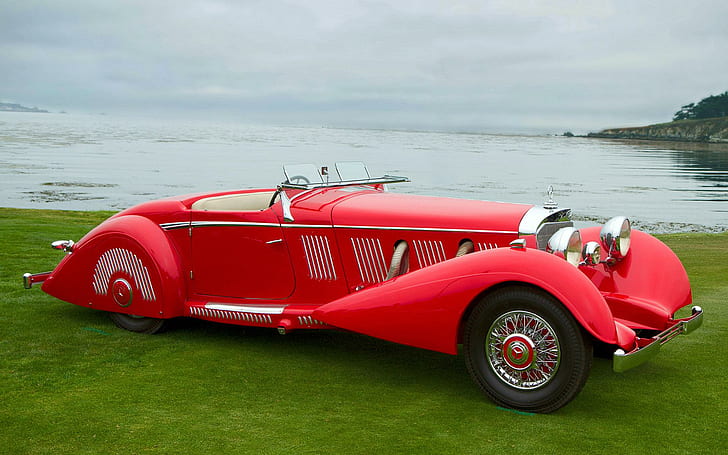 1939 Mercedes-Benz 540K, red classic car, cars, 1920x1200, mercedes-benz, mercedes-benz 540k, HD wallpaper