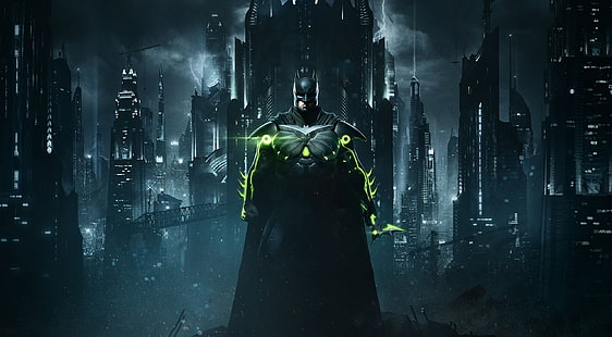 Injustice 2 Batman, Batman digital tapet, Spel, Batman, Dark, Superhero, videospel, orättvisa, 2017, orättvisa 2, HD tapet HD wallpaper