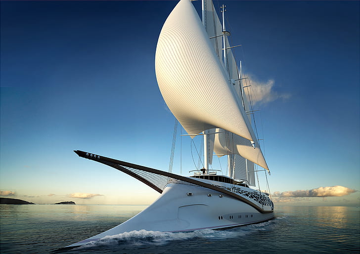 the ocean, stay, yacht, concept, sails, journey, Phoenicia, sailing yacht, HD wallpaper