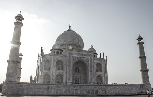 India, Taj Mahal, sky, wonder of the world, Islamic architecture, HD wallpaper HD wallpaper