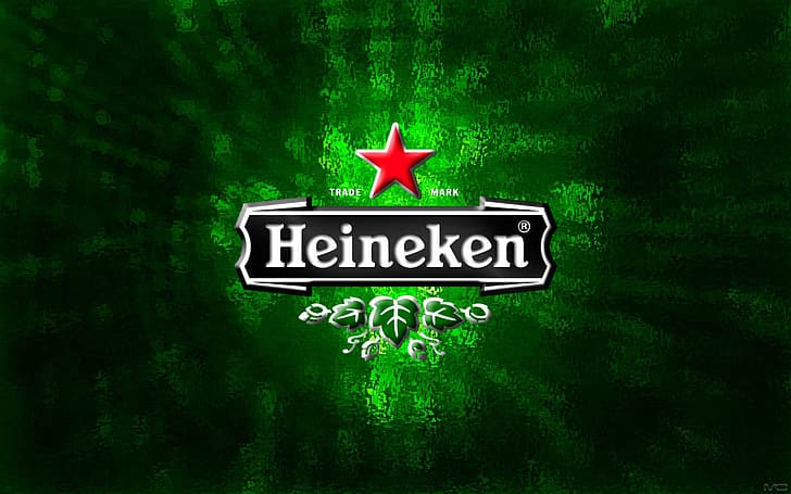 fundo, verde, estrela, cerveja, logotipo, fon, Heineken, HD papel de parede