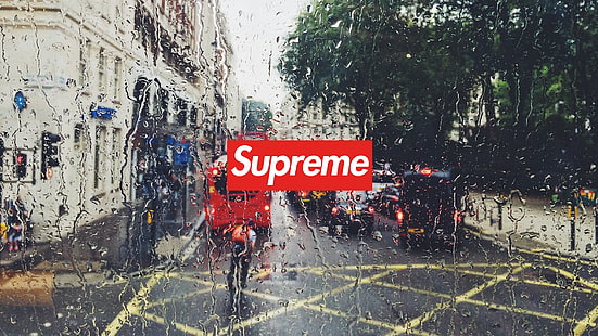 supreme, water drops, London, Tapety HD HD wallpaper