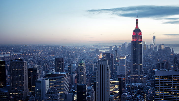 Empire State Binası, New York City, gökdelen, Cityscape, ABD, şantiye, Dünya Ticaret Merkezleri, Bir Dünya Ticaret Merkezi, Empire State Binası, HD masaüstü duvar kağıdı