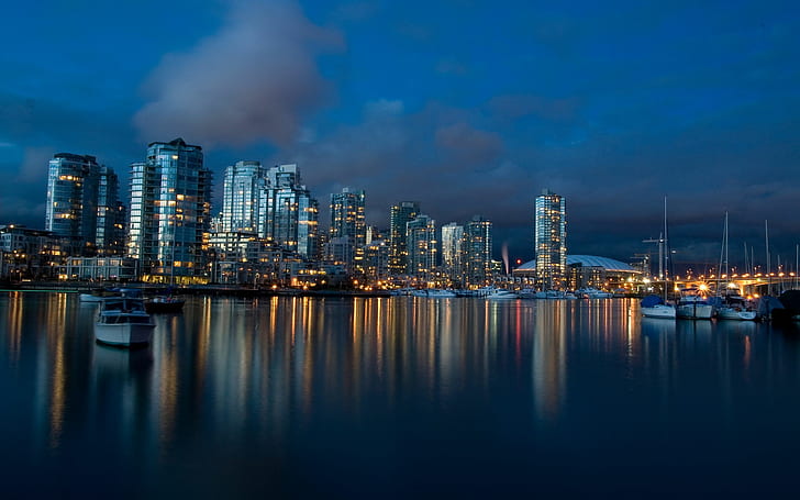 Vancouver Dusk HD ، العالم ، السفر ، السفر والعالم ، الغسق ، فانكوفر، خلفية HD