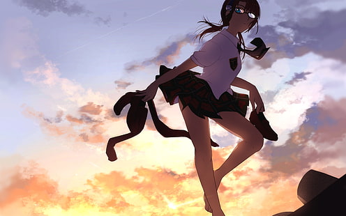 Anime Girls, Makinami Mari Illustrious, Néon Genesis Evangelion, Uniforme scolaire, Fond d'écran HD HD wallpaper