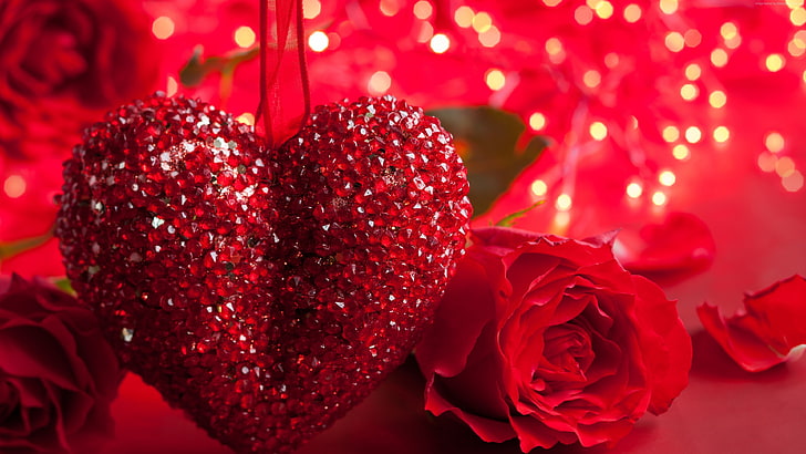Mawar, romantis, cinta, hati, merah, romansa, 5k, Hari Kasih Sayang, 4k, Wallpaper HD