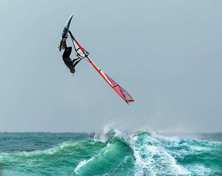 mare, sport, acqua, onde, windsurf, Sfondo HD