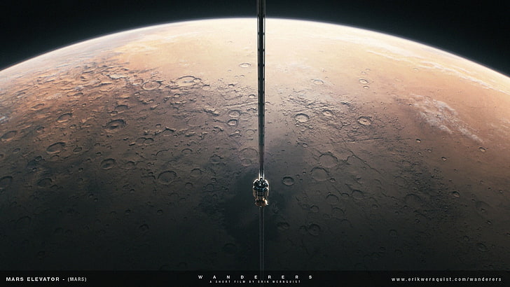 screenshot del pianeta marrone e grigio, spazio, galassia, luna, pianeta, natura, paesaggio, vagabondi, arte spaziale, arte digitale, Sfondo HD