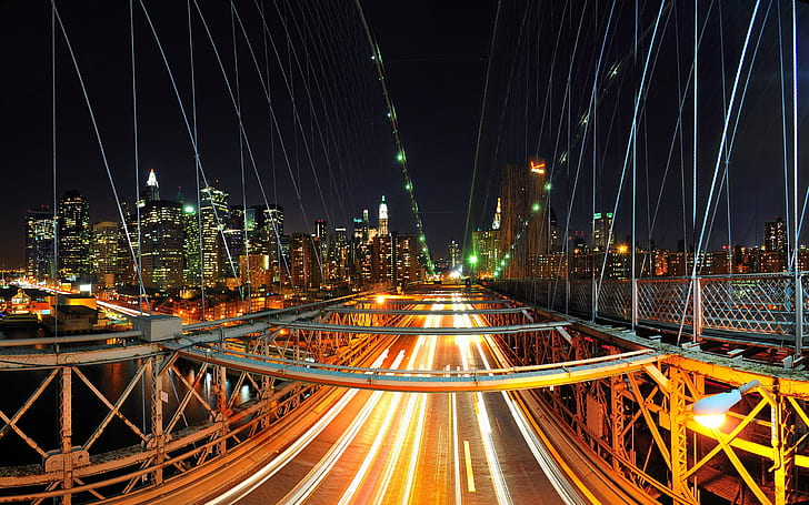New York Rush, light, city, HD wallpaper