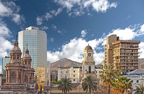 都市、サンティアゴ、チリ、 HDデスクトップの壁紙 HD wallpaper