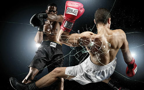 Бокс HD, две красные вечные боксерские перчатки, спорт, бокс, HD обои HD wallpaper