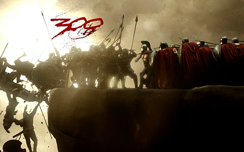 300 Spartans Cliff HD, filmes, penhasco, 300, espartanos, HD papel de parede HD wallpaper