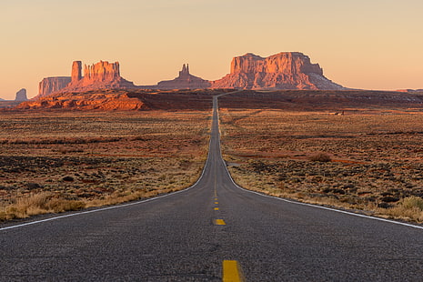 Monument Valley, route, rochers, désert, États-Unis d'Amérique, Monument Valley, UTAH, Fond d'écran HD HD wallpaper