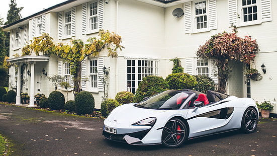 McLaren, бял, богатство, луксозни автомобили, лукс, спортен автомобил, кабриолет, фотография, HD тапет HD wallpaper
