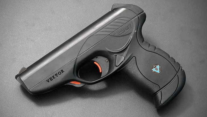 black Vektor pistol, gun, pistol, Vektor CP1, HD wallpaper