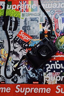câmera, marcas, supremo, parede, adesivos, HD papel de parede HD wallpaper