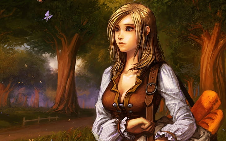 dipinto di ragazza, Warcraft, Sfondo HD