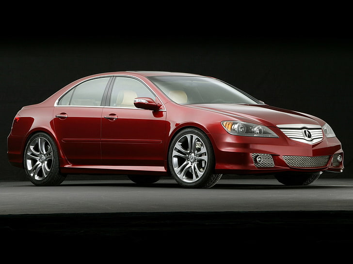 red Acura sedan, acura, rl, concept, 2005, red, side view, style, cars, HD wallpaper