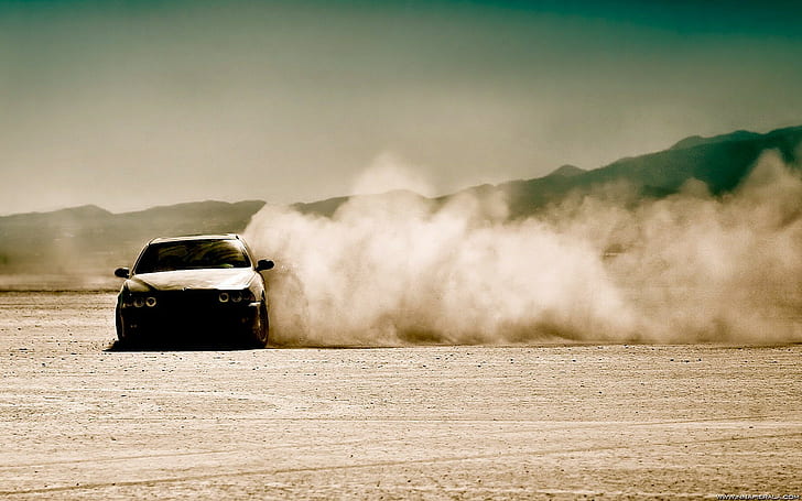 bmw desert car dust e 39, HD wallpaper