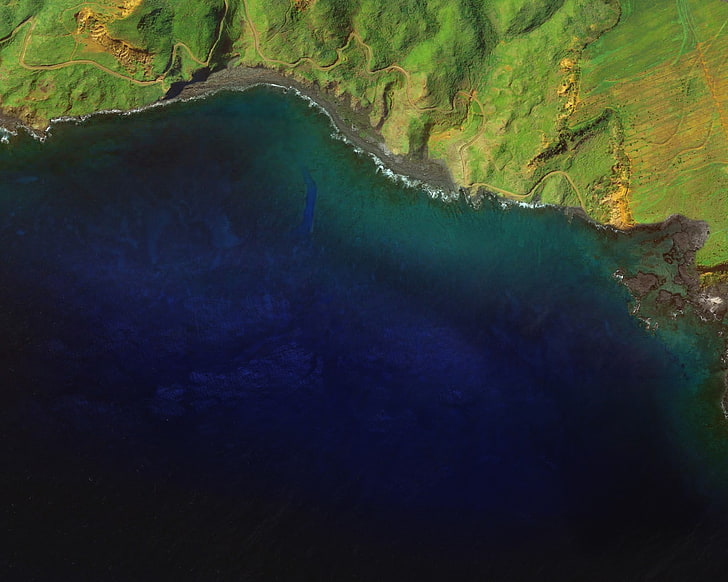 Luftaufnahme des Gewässers, Android Marshmallow, HD-Hintergrundbild