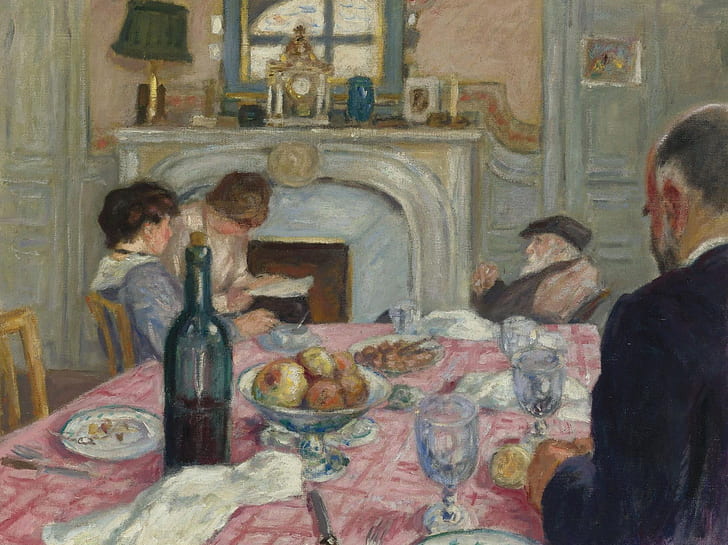interior, picture, genre, Albert Andre, After Breakfast in Renoir's House, HD wallpaper