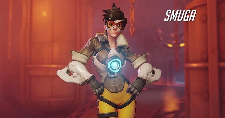 Overwatch Smuga wallpaper, Overwatch, video game, Tracer (Overwatch), Lena Oxton, Blizzard Entertainment, Wallpaper HD
