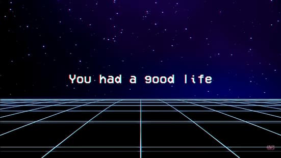 synthwave, Retrowave, grid, space, sad, quote, vaporwave, Tapety HD HD wallpaper
