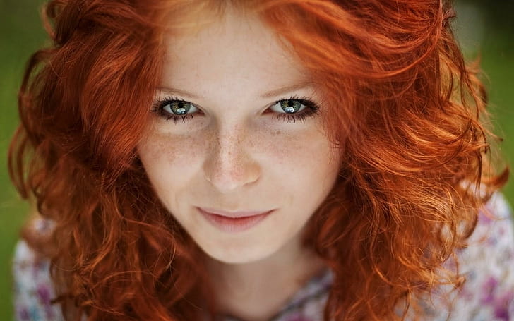 Girl Redhead Freckles Look, girl, redhead, fräknar, look, HD tapet