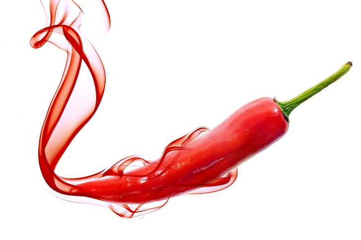 red chili, green, red, HD wallpaper