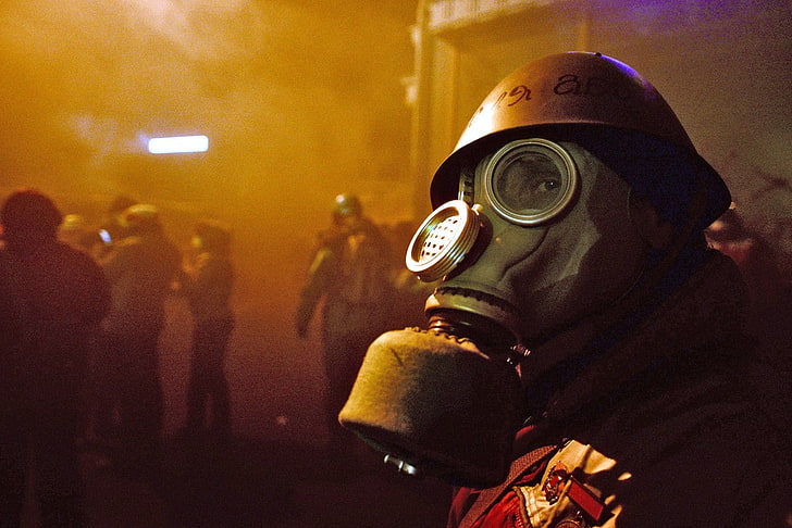 Ukraina, ukrainare, Maidan, gasmasker, HD tapet