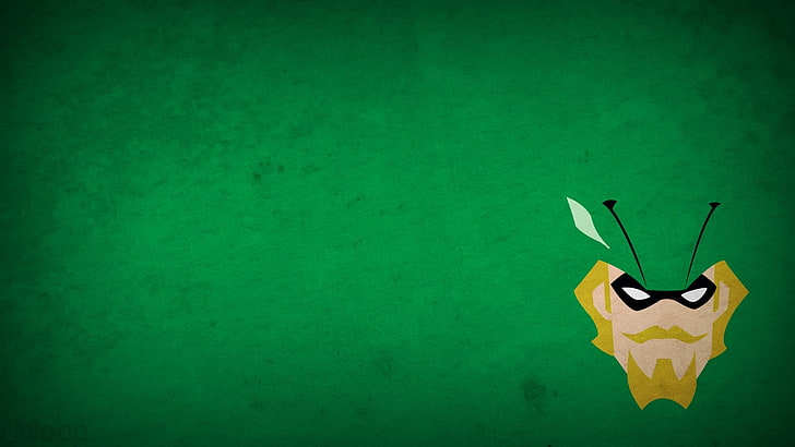 Robin Hood digital wallpaper, Green Arrow, superhero, minimalism, green background, Blo0p, DC Comics, HD wallpaper