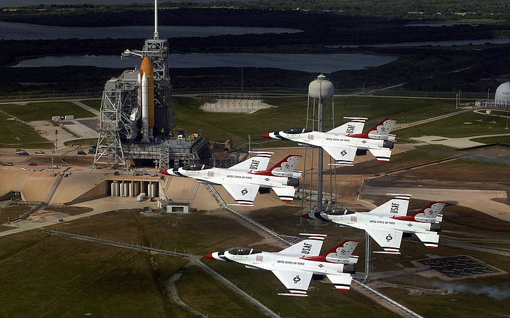 Space Shuttles, Space Shuttle, United States Air Force Thunderbirds, HD wallpaper