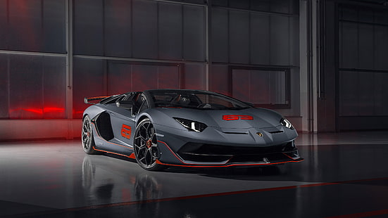  Lamborghini Aventador SVJ, car, vehicle, supercars, Convertible, Roadster, HD wallpaper HD wallpaper