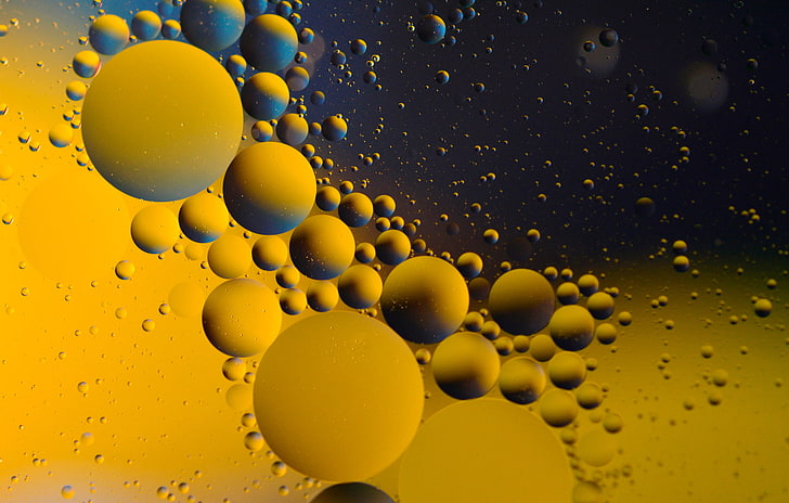 water bubbles wallpaper, water, bubbles, oil, round, the air, the volume, HD wallpaper