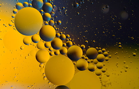 водяные пузыри, обои, вода, пузыри, масло, круг, воздух, объем, HD обои HD wallpaper