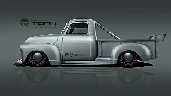 1954 Chevrolet, pickup trucks, render, Axesent Creations, American cars, Chevy, Chevrolet, HD wallpaper HD wallpaper