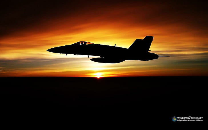 Aeronave E Por Do Sol, lindo, armonia, paisagem, aeronave, militar, por do sol, aviões, HD papel de parede