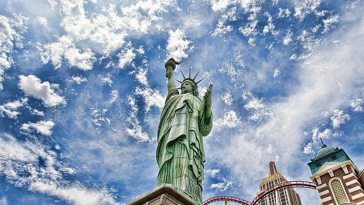 Statua della libertà, New York, architettura, Stati Uniti d'America, Sfondo HD