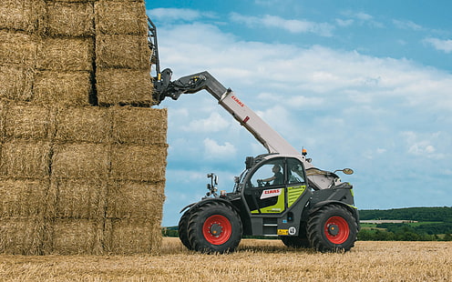 rolnictwo, rolnicy, Claas, traktory, 9055, skorpion, Tapety HD HD wallpaper